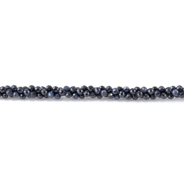 Dark Blue Sapphire 4mm Round Faceted - 15-16 Inch