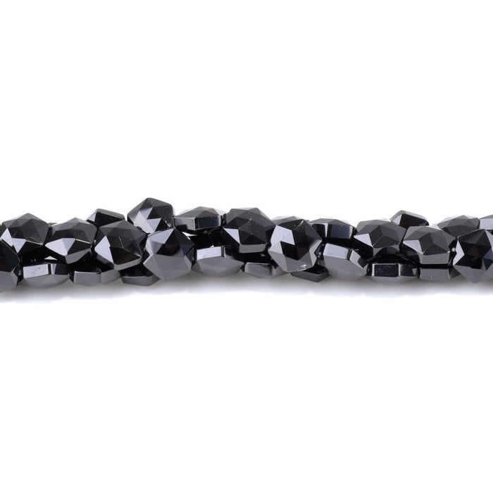 Black Spinel 10mm Faceted Hexagon - 15-16 Inch