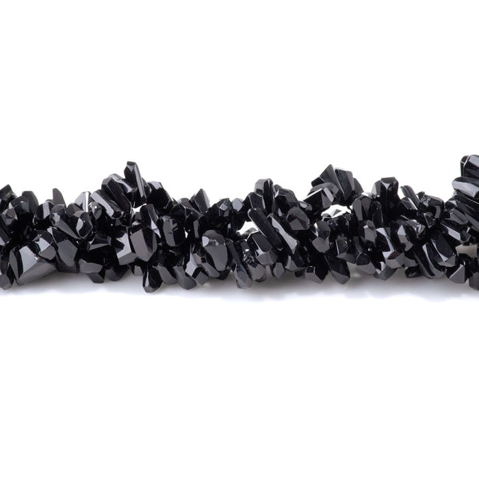 Black Spinlel 2x10-4x13mm Faceted Top Drill Nugget - 15-16 Inch