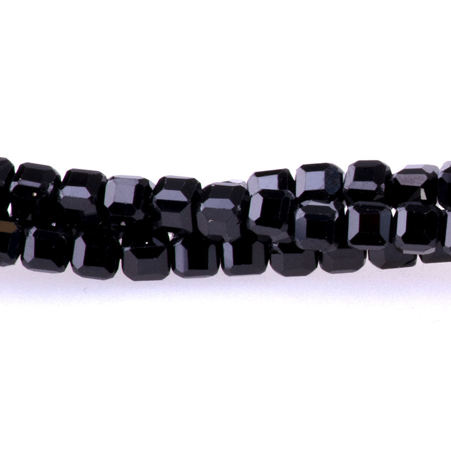 Black Spinel 3mm Faceted Cube - 15-16 Inch