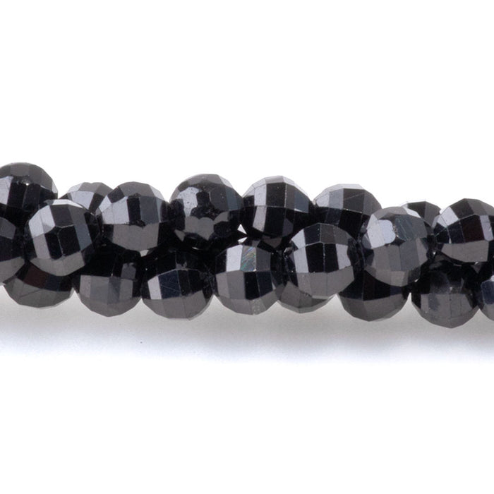Black Spinel 4mm Faceted Lantern - 15-16 Inch