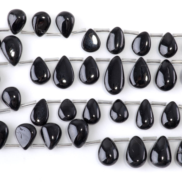 Black Spinel 5x9-10x18mm Drop - 8 Inch