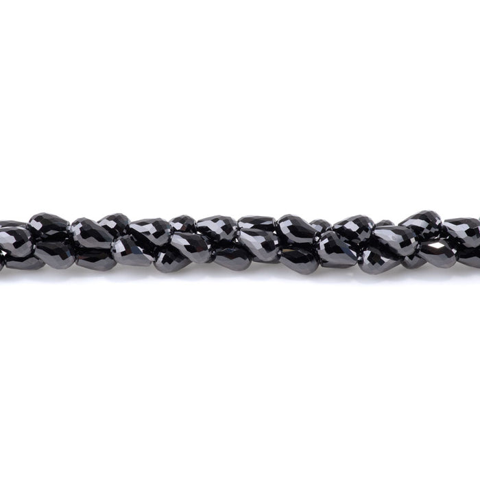 Black Spinel 6x9mm Faceted Drop - 15-16 Inch