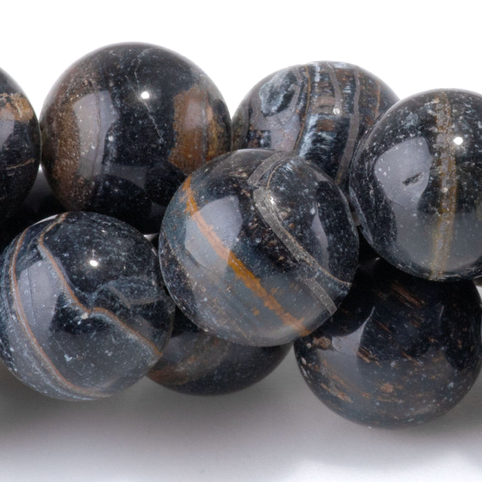Sunset Blue Tiger Eye 10mm Round Bead - 15-16 Inch - DSL