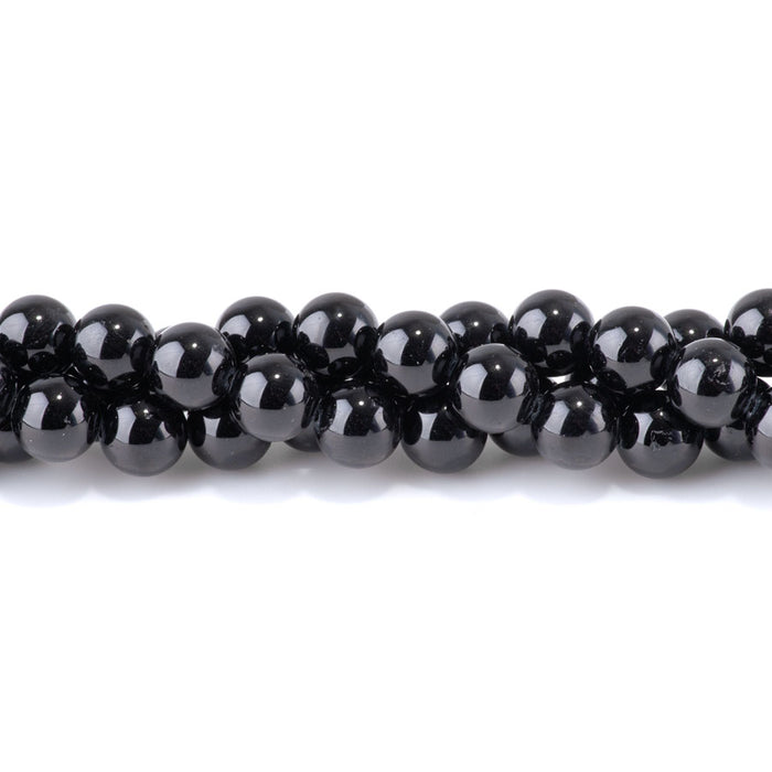 Black Tourmaline 12mm Round - 15-16 Inch