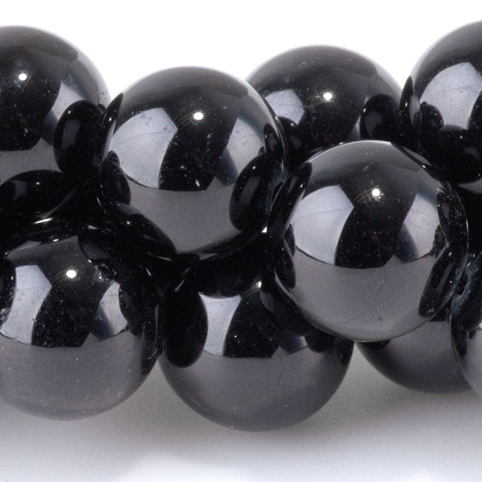 Black Tourmaline 12mm Round - 15-16 Inch