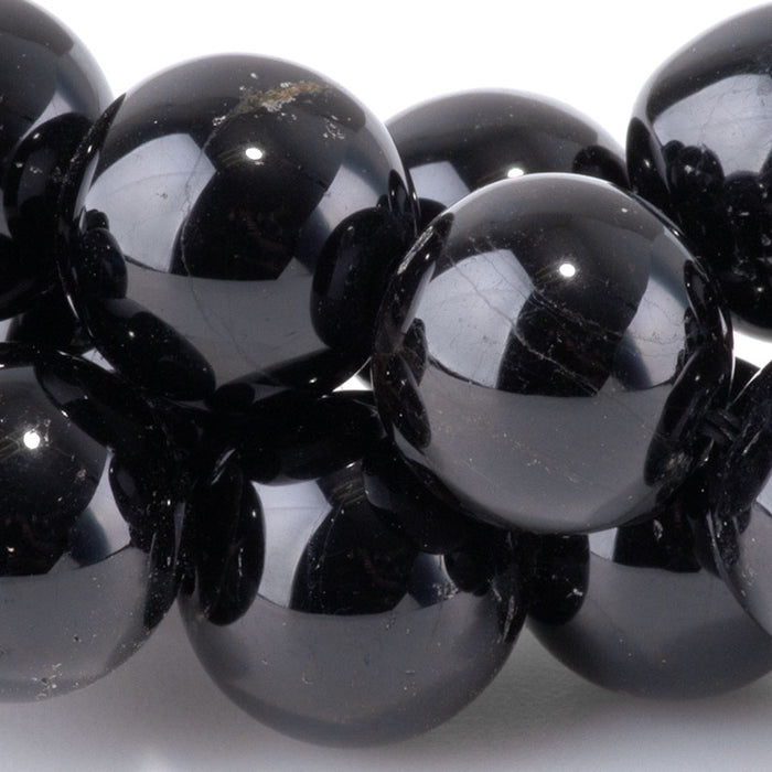 Black Tourmaline 14mm Round - 15-16 Inch