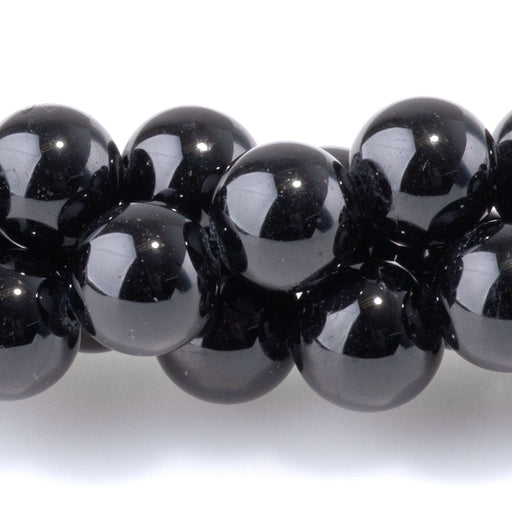 This is a Dakota Stones 8mm Black Tourmaline Gemstone strand with A grade round beads in 15-16 inch strand.