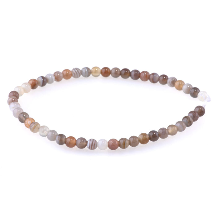 Botswana Agate 4mm Round - 8-Inch