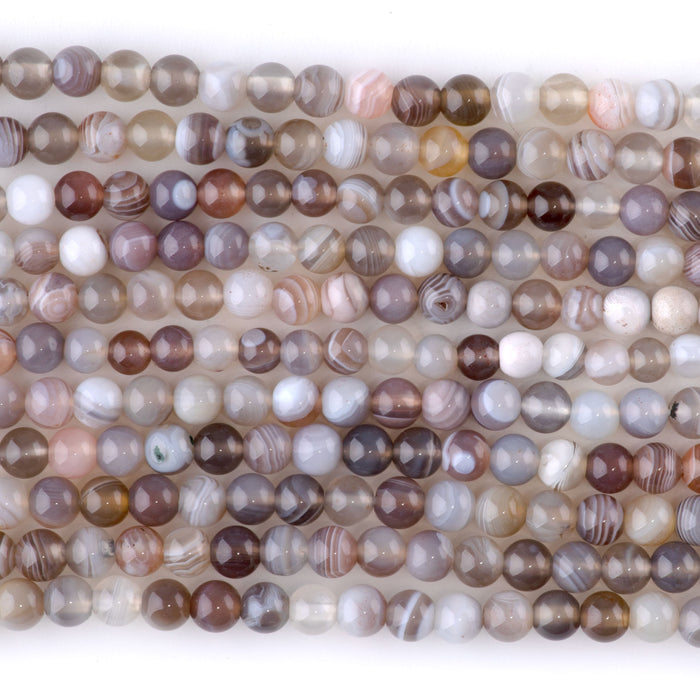 Botswana Agate 4mm Round - 8-Inch