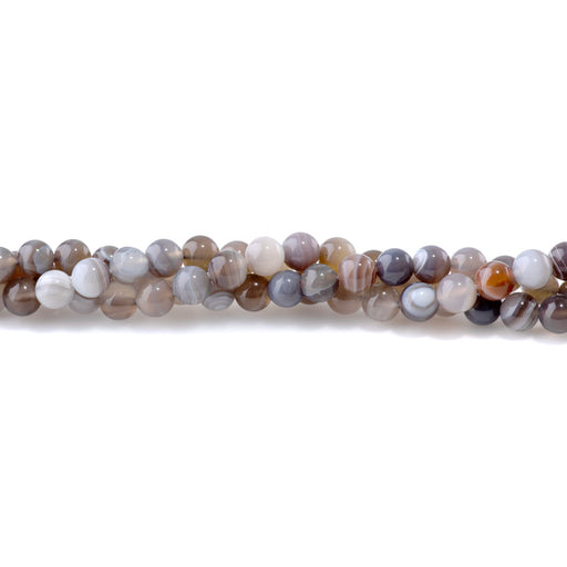 This is a Dakota Stones 6mm Botswana Agate Gemstone strand with round beads in 8 inch strand.
