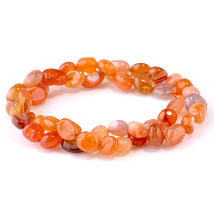 Red Botswana Agate 7x9-8x10mm Pebble - 15-16-Inch