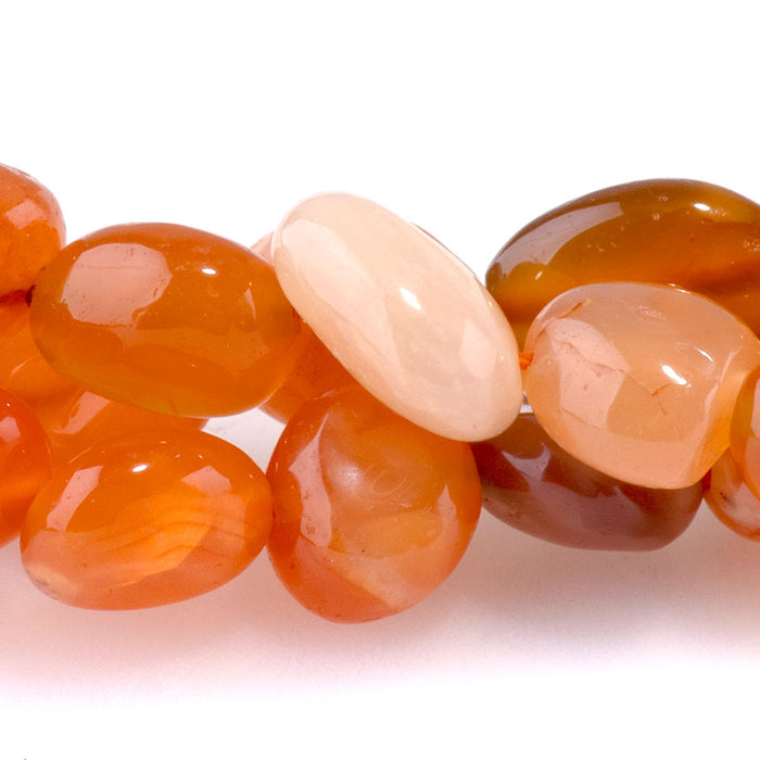 Red Botswana Agate 7x9-8x10mm Pebble - 15-16-Inch