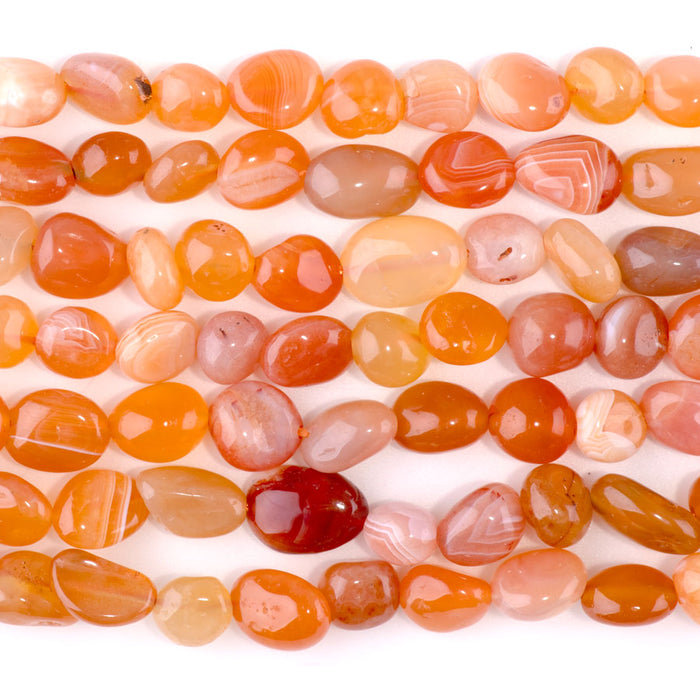 Red Botswana Agate 7x9-8x10mm Pebble - 15-16-Inch