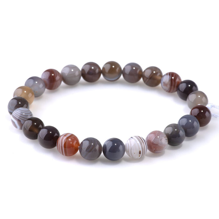 Botswana Agate 8mm Round - 8-Inch