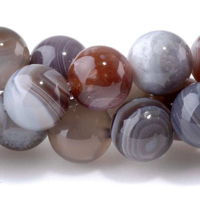 Botswana Agate 8mm Round - 8-Inch