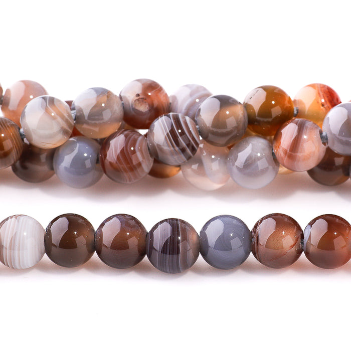 Botswana Agate 8mm Round - Large Hole Beads