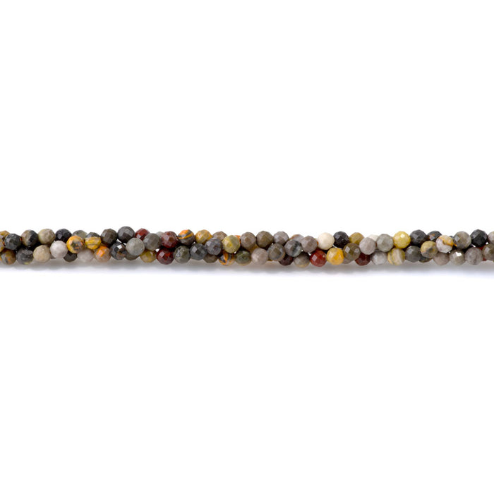 Bumble Bee Jasper 4mm Microfaceted Round - 15-16 Inch