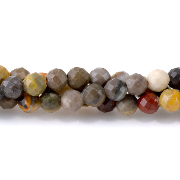 Bumble Bee Jasper 4mm Round Faceted - 15-16 Inch