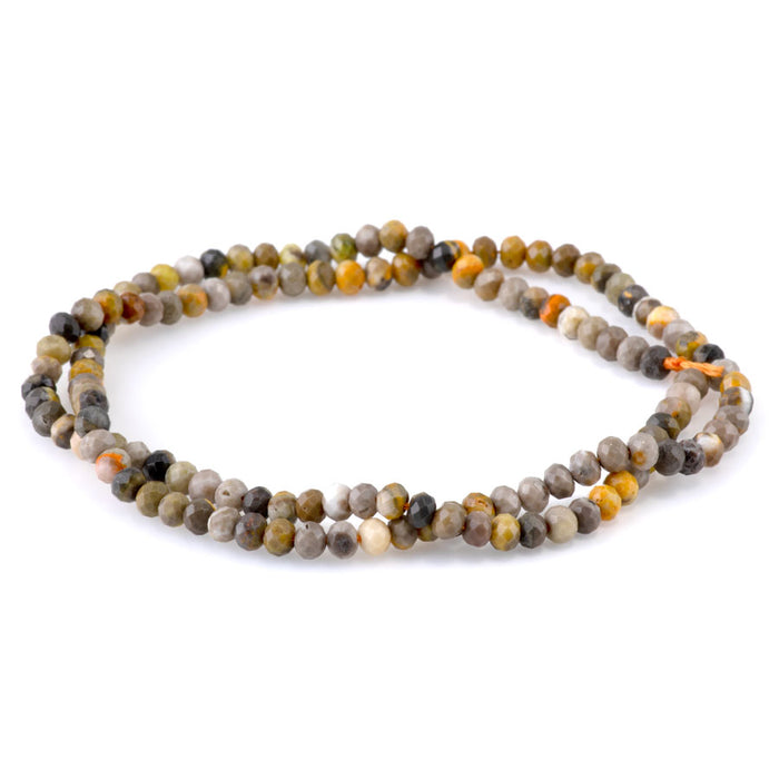 Bumble Bee Jasper 3x4mm Rondelle Faceted - 15-16 Inch