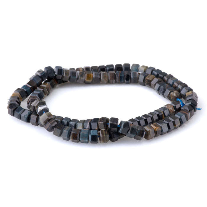 Blue and Yellow Tiger Eye 6mm Hexagon - 15-16 Inch