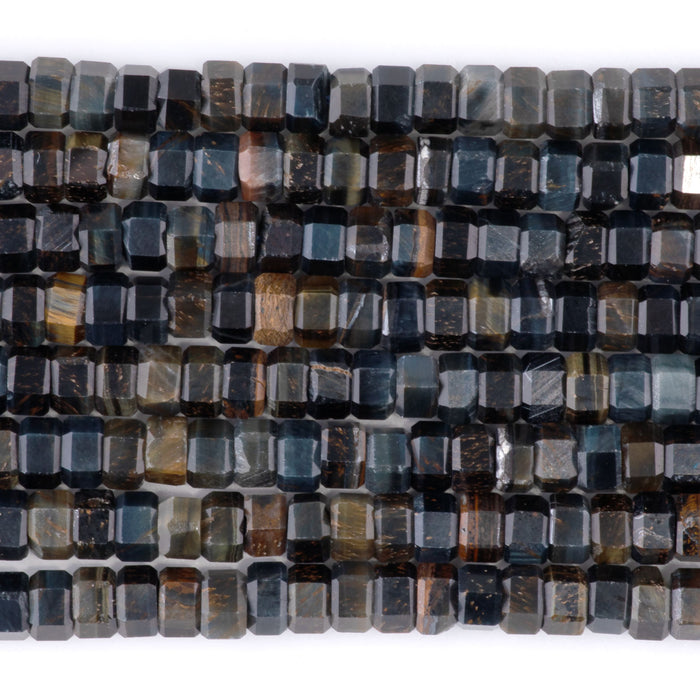 Blue and Yellow Tiger Eye 6mm Hexagon - 15-16 Inch