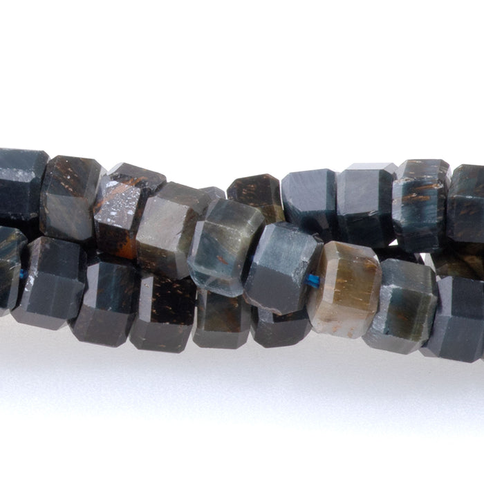 Blue and Yellow Tiger Eye 6mm Hexagon - 15-16 Inch