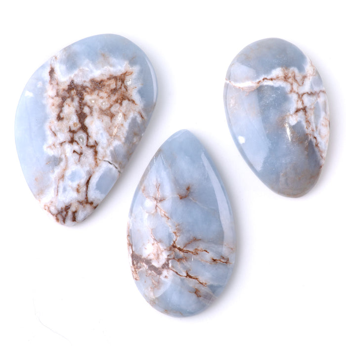 Angelite 20-30x43-51mm A Grade Large Free Form Cabochon