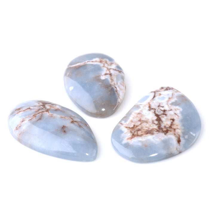 Angelite 20-30x43-51mm A Grade Large Free Form Cabochon