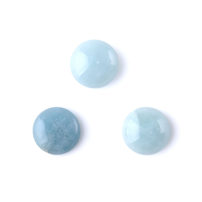 Aquamarine 15mm A Grade Coin Cabochon