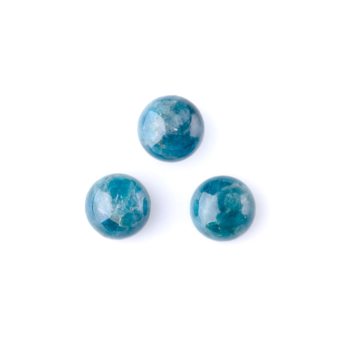 Blue Apatite 12mm A Grade Coin Cabochon
