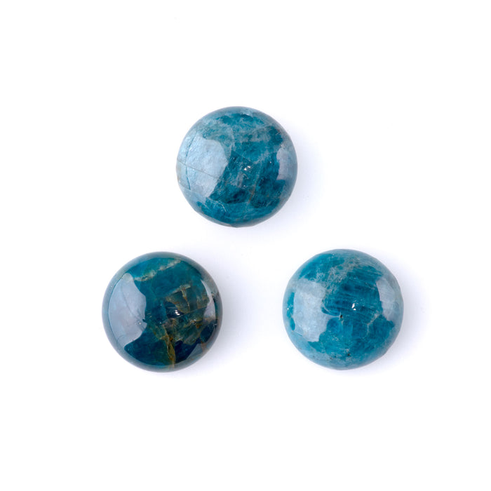 Blue Apatite 15mm A Grade Coin Cabochon