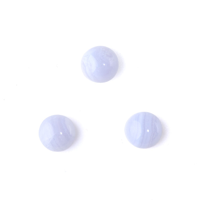 Blue Lace Agate 10mm A Grade Coin Cabochon