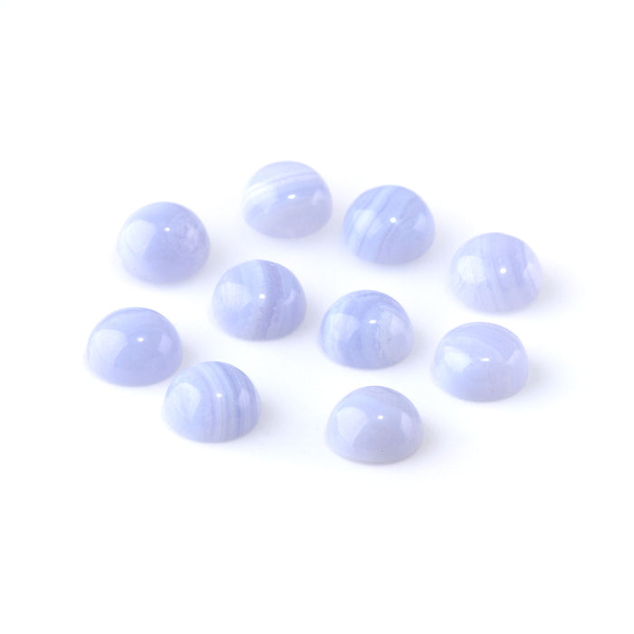 Blue Lace Agate 10mm A Grade Coin Cabochon