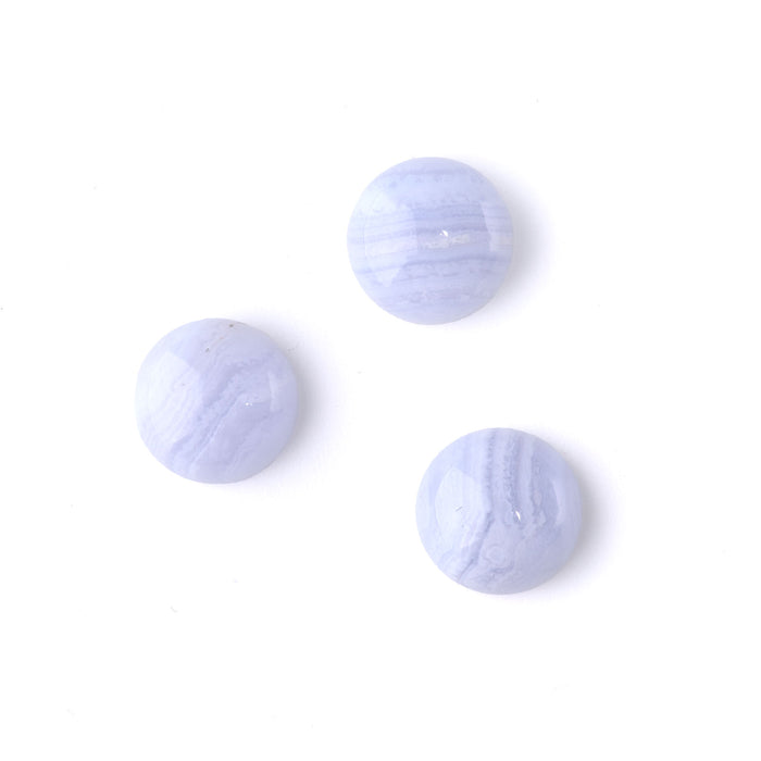 Blue Lace Agate 12mm A Grade Coin Cabochon