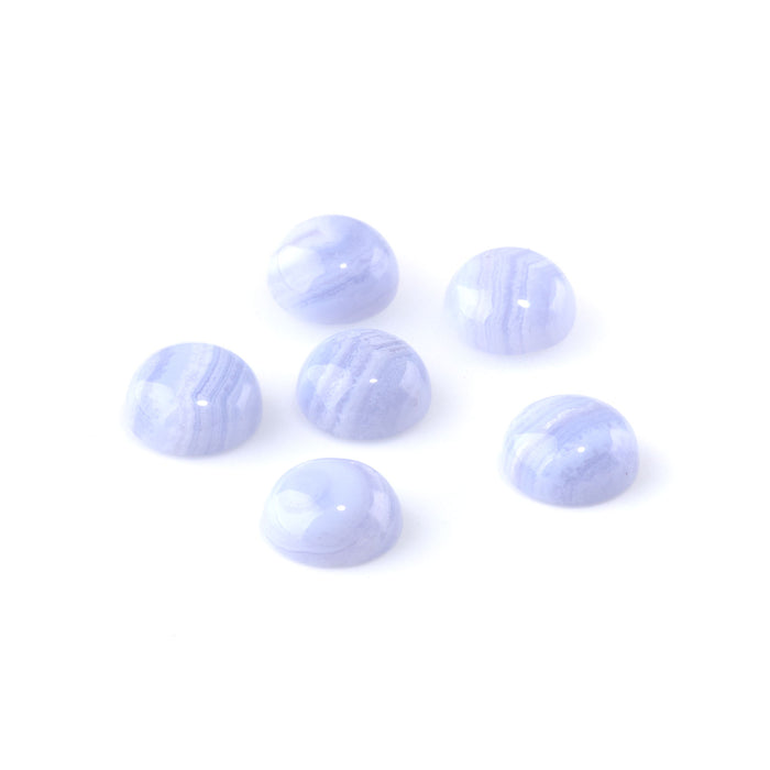 Blue Lace Agate 12mm A Grade Coin Cabochon