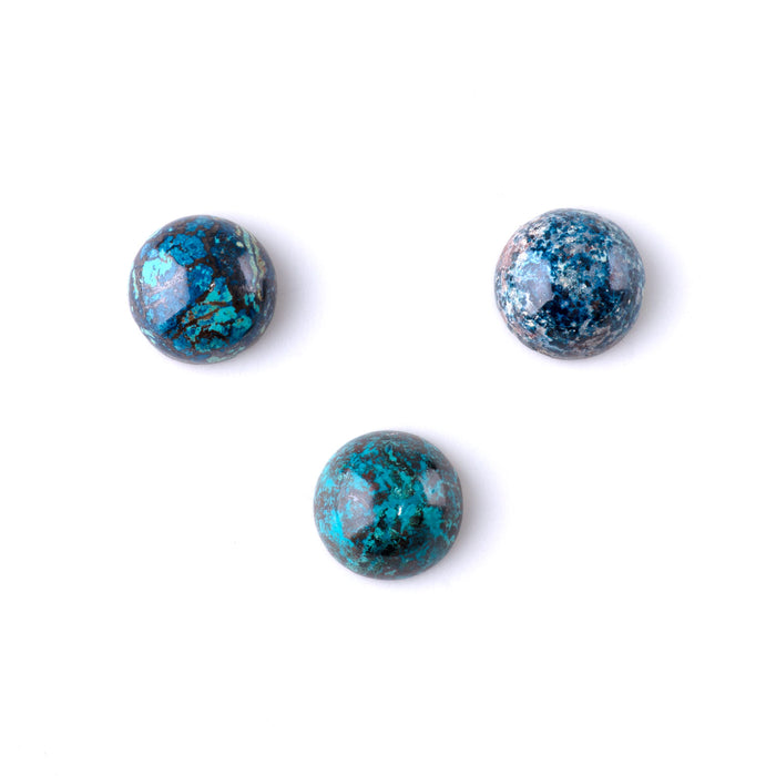 Chrysocolla 12mm A Grade Coin Cabochon
