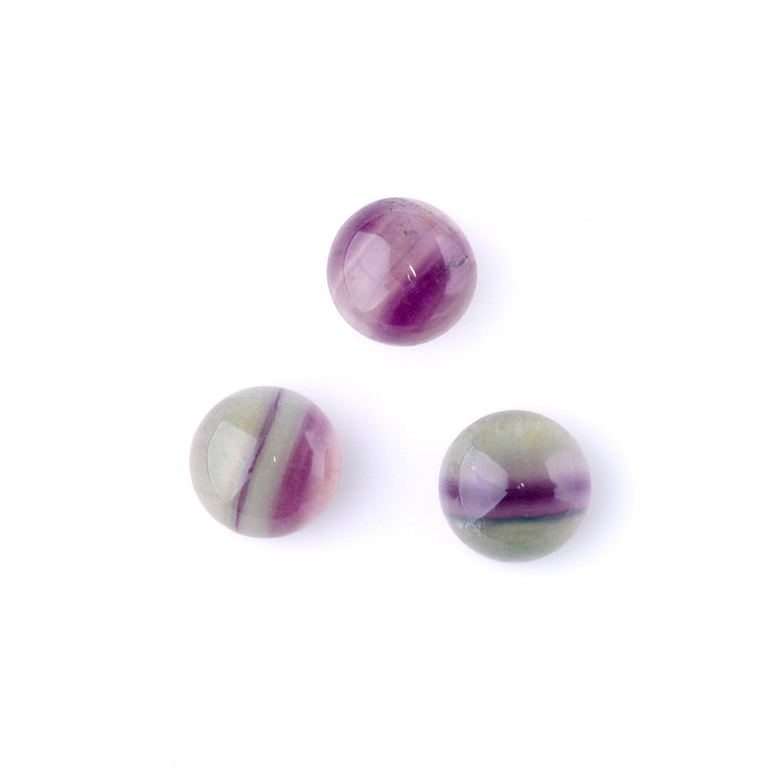 Fluorite 12mm AAA Grade Coin Cabochon