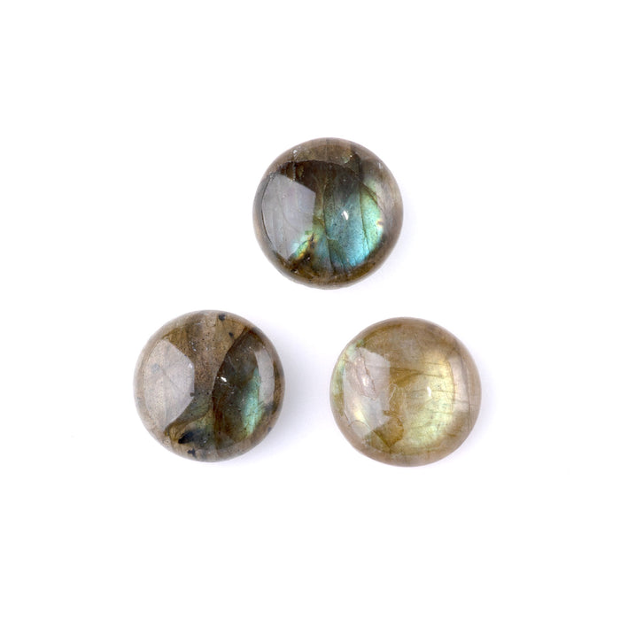 Labradorite 15mm AAA Grade Coin Cabochon