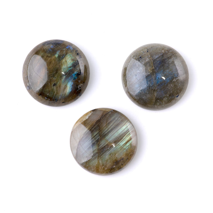 Labradorite 20mm A Grade Coin Cabochon