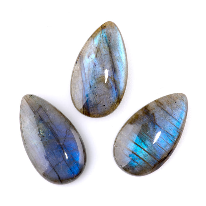 Labradorite 20x35mm AAAAA Grade Pear Cabochon