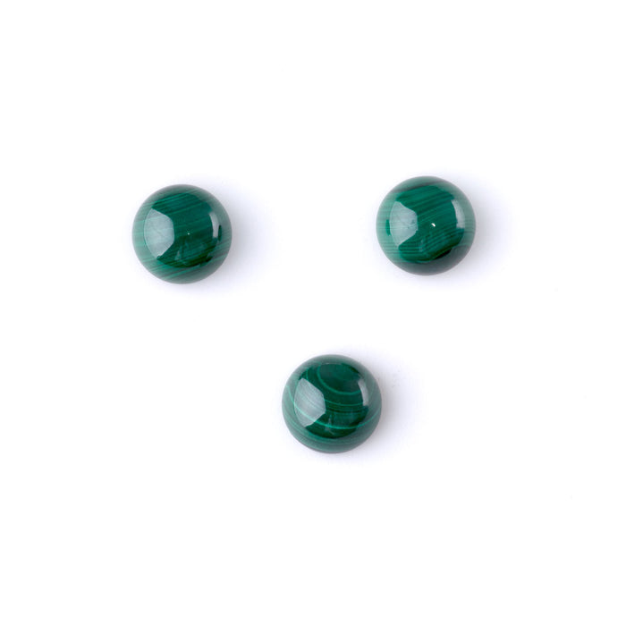Malachite 10mm A Grade Coin Cabochon