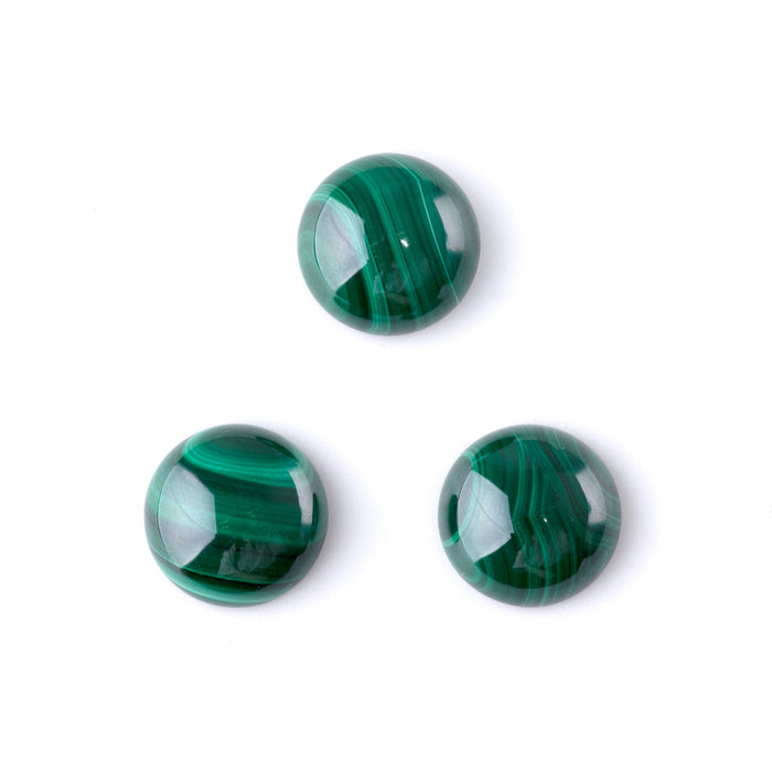 Malachite 15mm AAA Grade Coin Cabochon