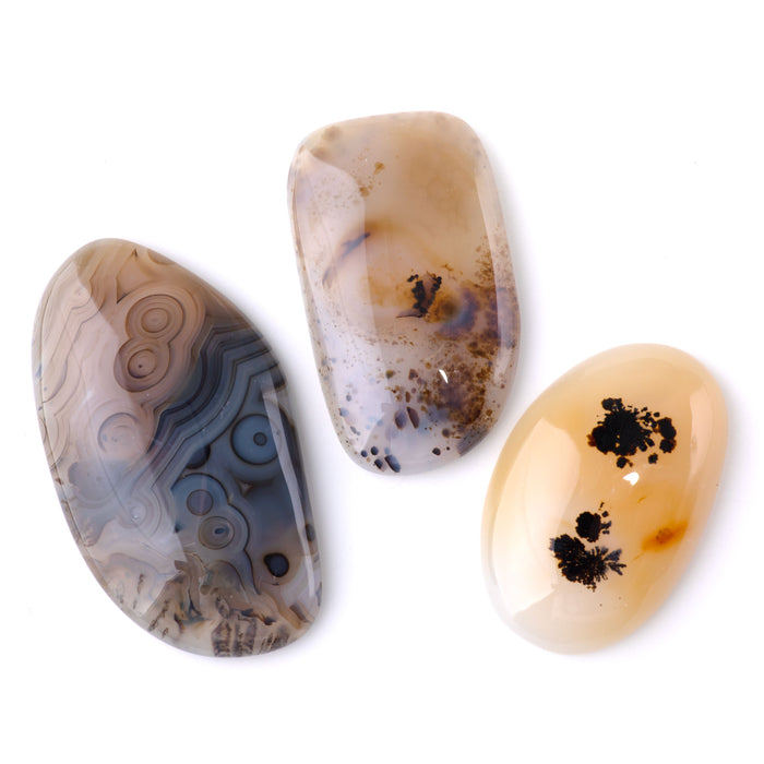 Montana Moss Agate 27-37x41-55mm A Grade Large Free Form Cabochon