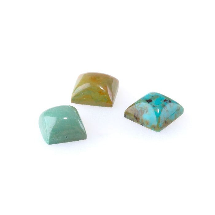 Natural Chinese Turquoise 8mm Square Cabochon