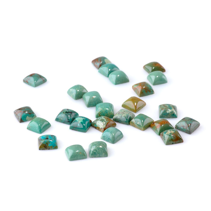 Natural Chinese Turquoise 8mm Square Cabochon