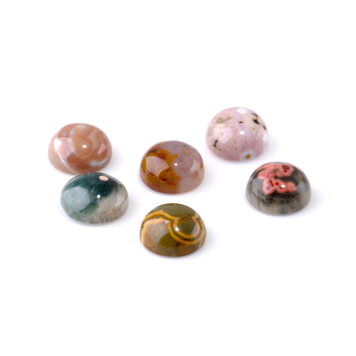 Ocean Jasper 12mm A Grade Coin Cabochon