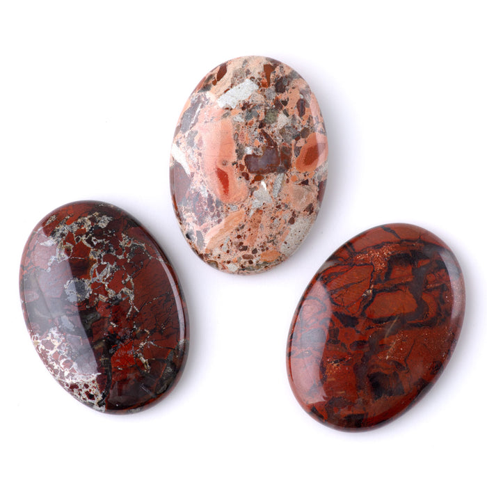Red Brecciated Jasper 25x35 Oval Cabochon