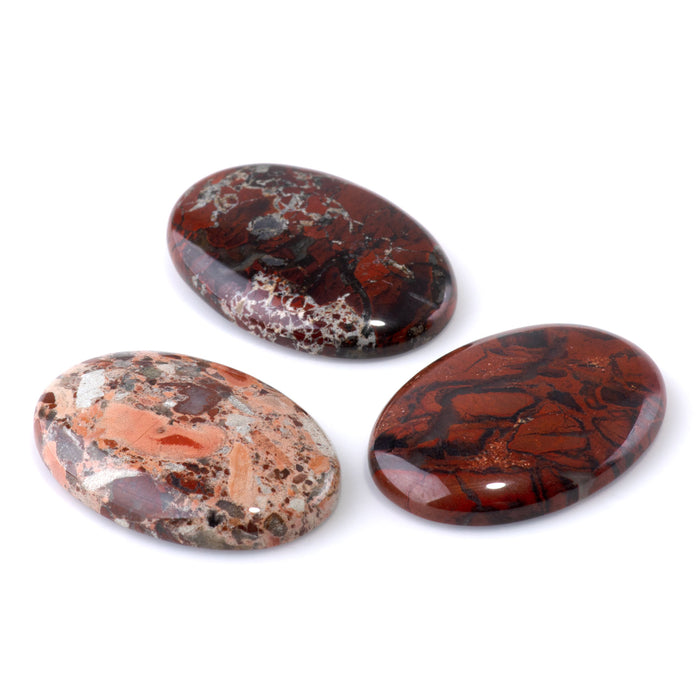 Red Brecciated Jasper 25x35 Oval Cabochon