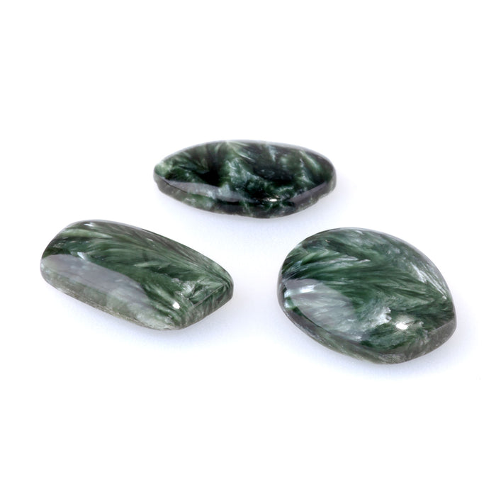 Seraphinite 14-19x15-31mm A Grade Small Free Form Cabochon